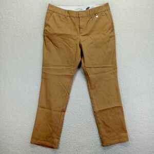 NWT Liz Claiborne Tracy Straight Leg Ankle Pants Women 8 Brown (34x28)‎ Highrise